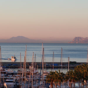 Gibraltar and Jebel Musa from Port of Estepona