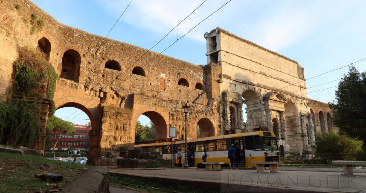 Porta Maggiore carrying its two Aqueducts, Rome