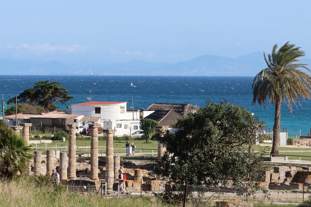 The Columns of Baelo Claudia Roman Town near Gibraltar facing Tangier in Morocco