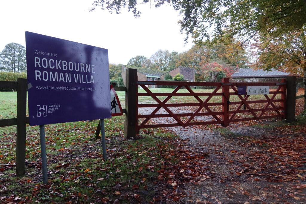 Rockbourne Roman Villa near Fordingbridge in the New Forest. The villa has a museum, mosaics, hypocaust and baths.