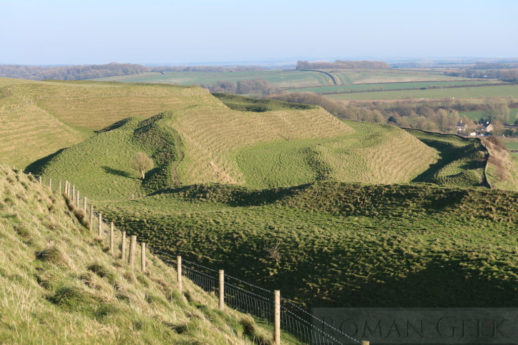 Maiden Castle is an Iron Age Hill Fort, considered to be the largest Hill Fort in Europe. It is located 1.5 miles (2.6km) from Dorchester.